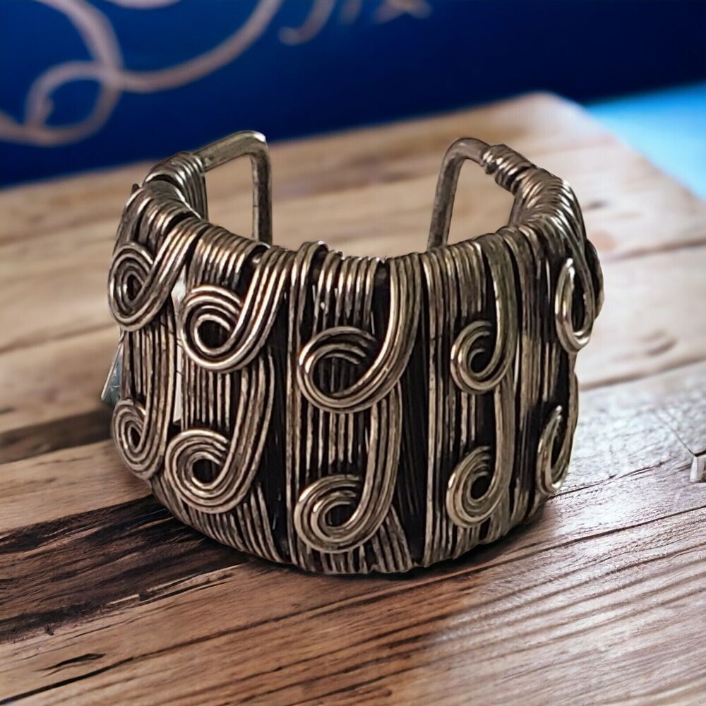 Vintage handmade Wire Wrapped Ring Chunky Adjustable